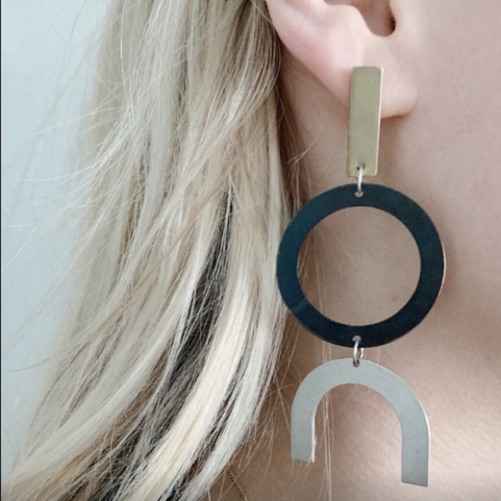 Natalie Joy Oversized Divided Line Earrings